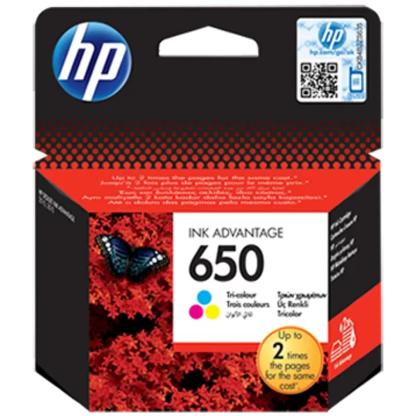HP 650 Tri-Colour Ink Advantage Cartridge