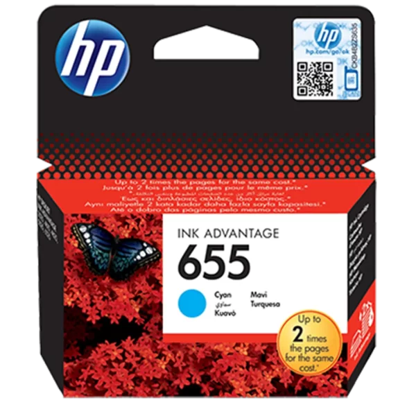 HP 655 Cyan Ink Advantage Cartridge