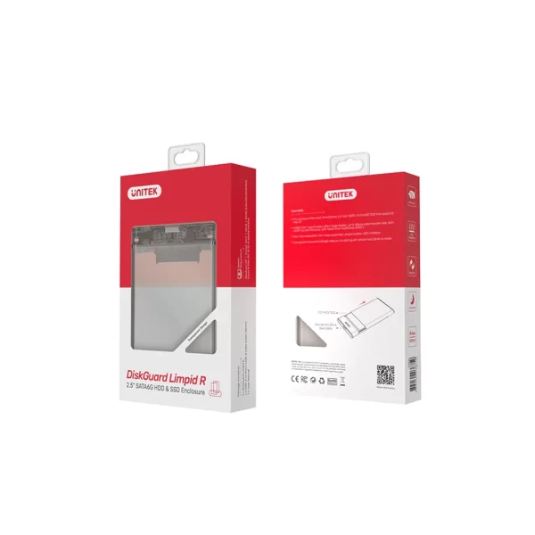 Unitek DiskGuard Limpid USB-C to SATA6G 2.5 Enclosure - Image 4