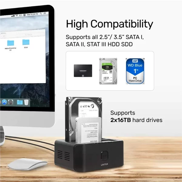 Unitek USB 3.0 to SATA III Dual Bay Docking Station - Image 4