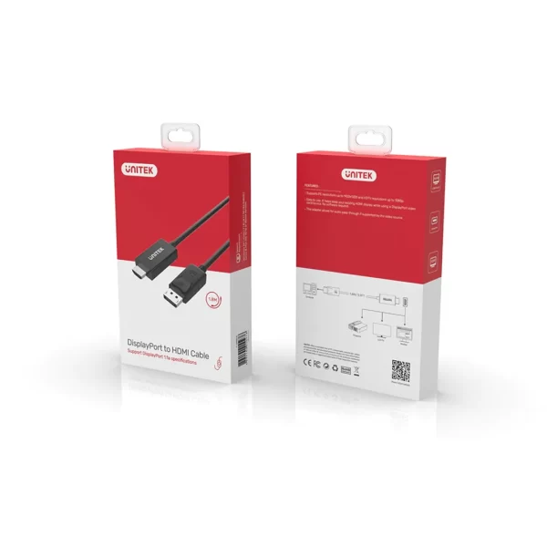 Unitek DisplayPort to HDMI 1080P Full HD Cable - Image 4