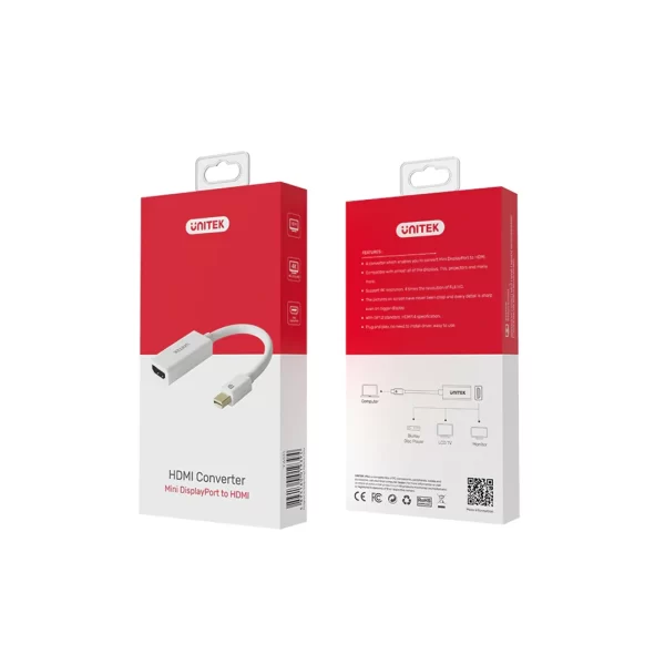 Unitek 4K 30Hz Mini DisplayPort to HDMI 1.4 Adapter - Image 4