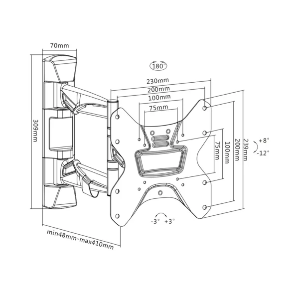 23-42 Inch Full-Motion TV Wall Mount Bracket - Image 2