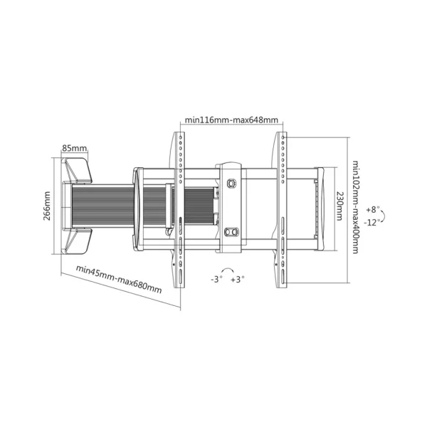 37-70 Inch Slim-Sliding Curved/Flat Wall Bracket - Image 2