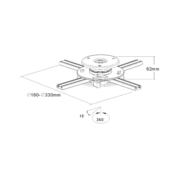Steel/Alum Anti-theft Ceiling Projector Bracket - Image 2