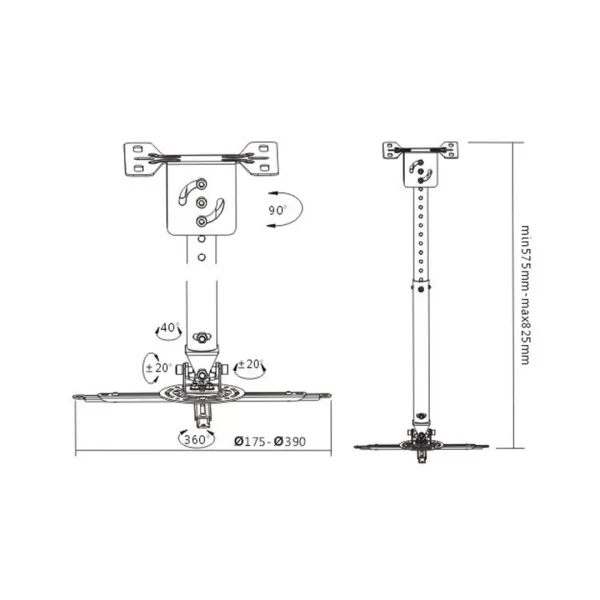 Steel Ceiling Projector Bracket - Image 2