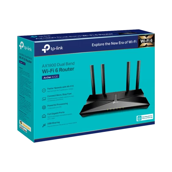 TP-Link Archer AX20 AX1800 Dual Band Wifi 6 Router - Image 3