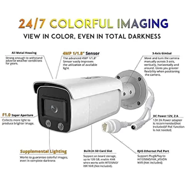Hikvision ColorVu IP Bullet D/N IR 4 MP 4mm - Image 5