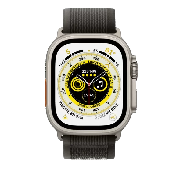 Apple Watch Ultra 49mm Titanium Case with Black/Grey Trail Loop