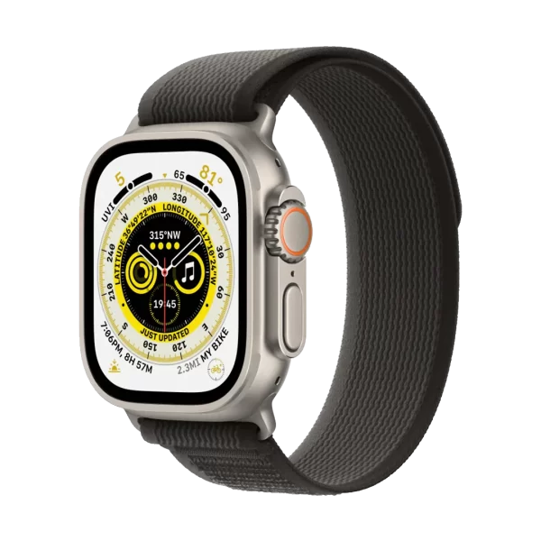 Apple Watch Ultra 49mm Titanium Case with Black/Grey Trail Loop - Image 2