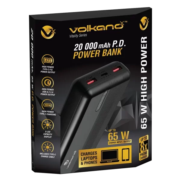 Volkano Vitality Series 65W 20000mAh Power Bank