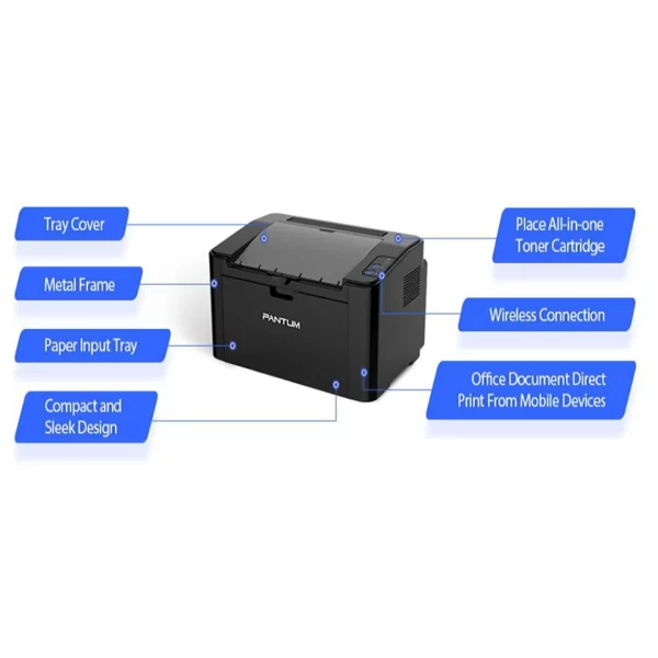 Pantum P2512W Mono Laser Printer 22ppm WiFi - Image 2