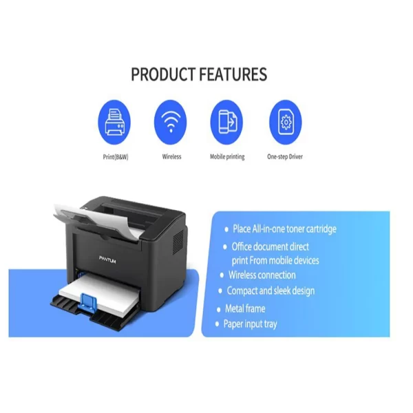 Pantum P2512W Mono Laser Printer 22ppm WiFi - Image 3