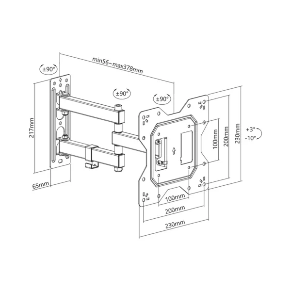 23-43 Inch Full-Motion TV Wall Mount Bracket - Image 3