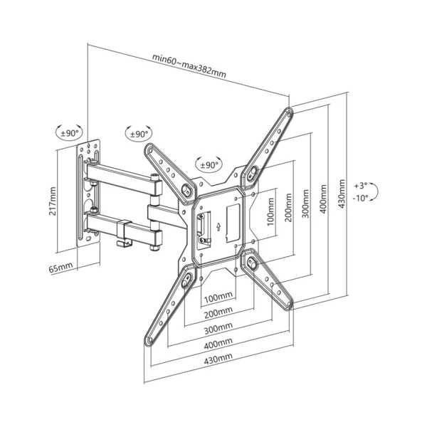 23-55 Inch Full-Motion TV Wall Mount Bracket - Image 5