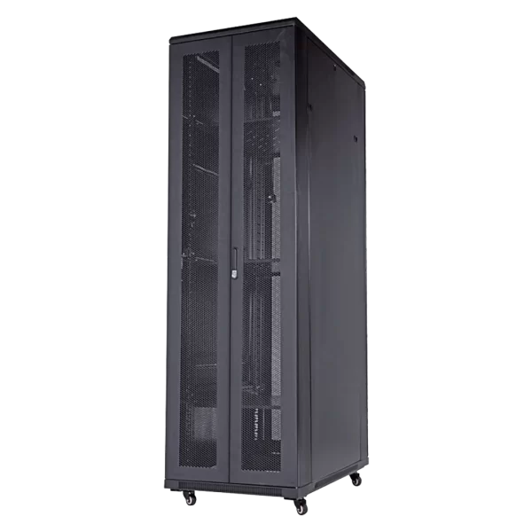 42U Floor Standing Cabinet Double Mesh Doors - 600mm Deep