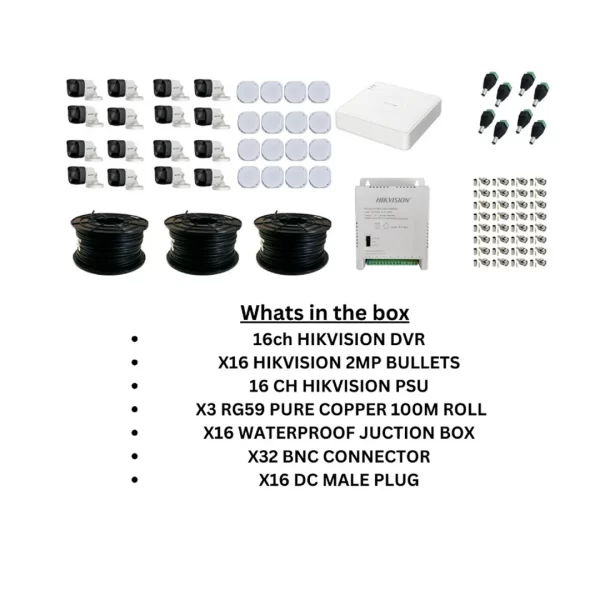 Hikvision 16ch DVR 2MP Bullet Combo