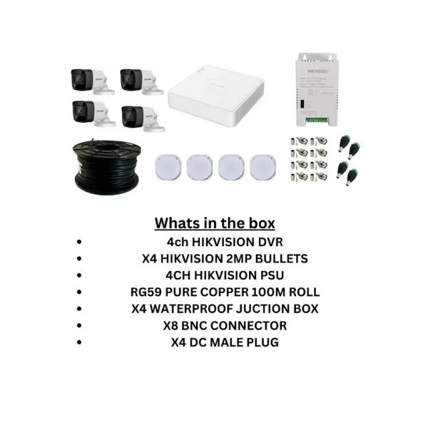 Hikvision 4ch DVR 2MP Bullet Combo