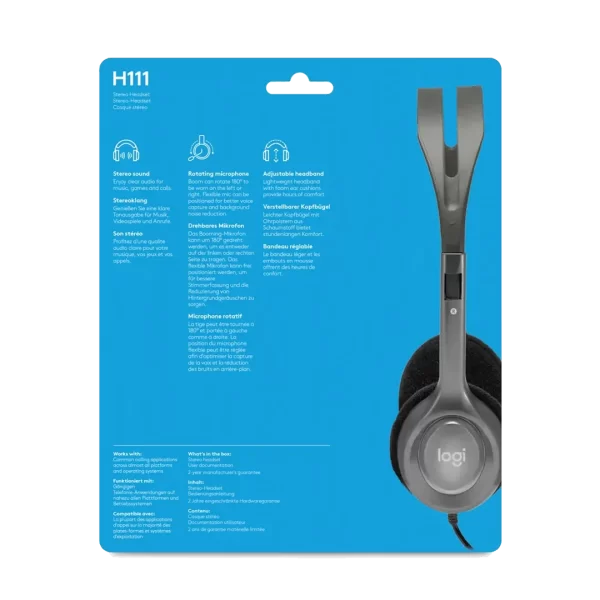 Logitech Headset H111 Analog Stereo Headset - Image 3