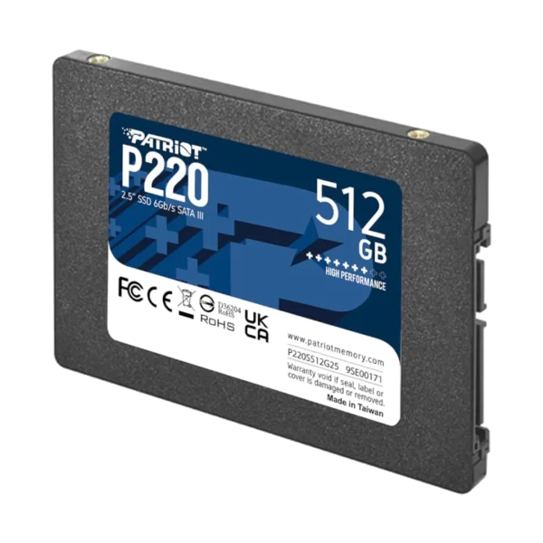 Patriot P220 512GB 2.5″ SSD - Image 2