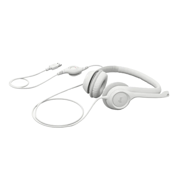 Logitech H390 USB Computer Headset - White - Image 2