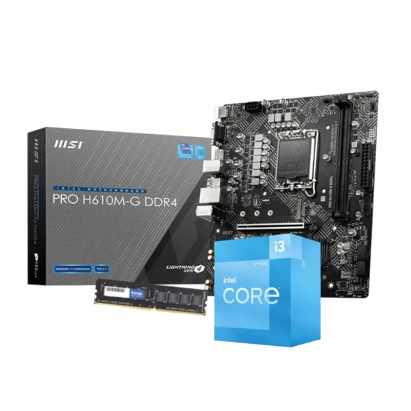 Intel Core i3-12100 Upgrade Kit (H610M, 16GB DDR4)