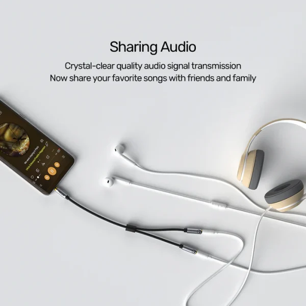 Unitek 3.5mm Dual Headphone to 3.5mm Jack Stereo Audio Cable - Image 3