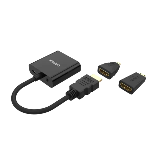 Unitek 3 in 1 HDMI to VGA Adapter with 3.5mm for Stereo Audio - Image 2