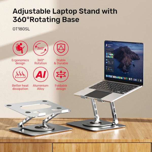 Unitek Adjustable Laptop Stand with 360 Rotating Base - Image 5