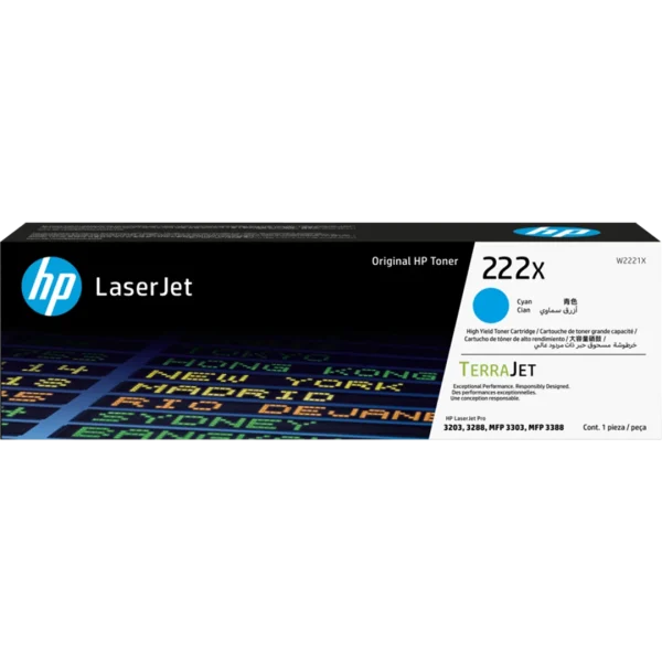 HP 222X High Yield Cyan Toner Cartridge